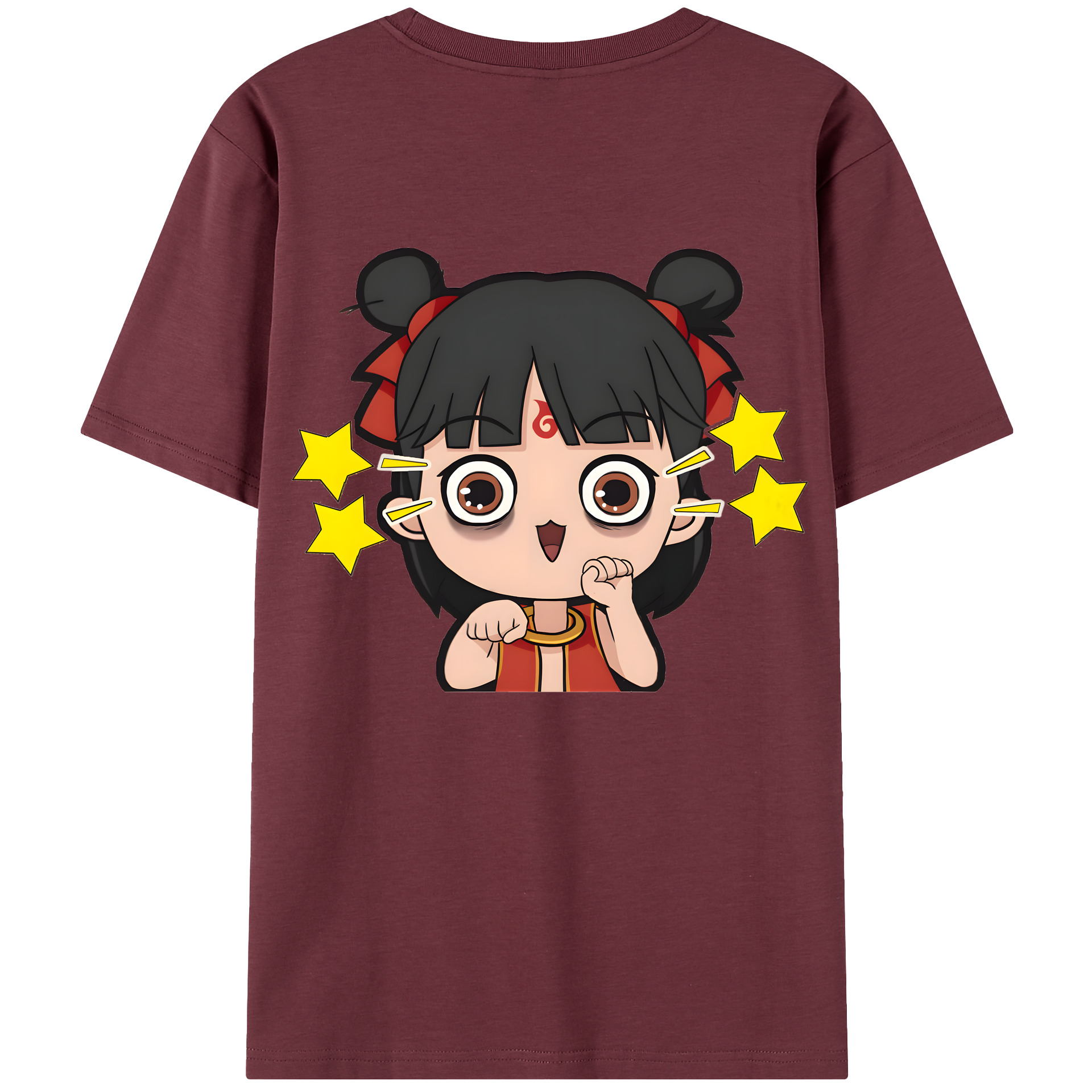 （画像用） Ne Zha 2 ナタ 魔童の大暴れ 綿100％半袖Tシャツ（背面プリント）